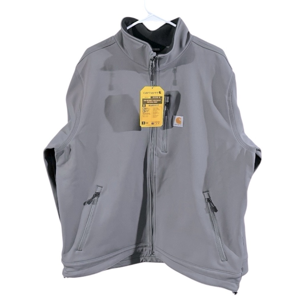 NWT Carhartt Men's Rain Defender Relax Fit Heavyweight Softshell Jacket Charcoal - Picture 8 of 15